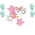 Loonballoon Unicorn Theme Balloon Set, Magical Unicorn Balloon Bouquet Kit and 4x latex balloons 48566